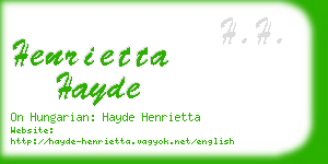 henrietta hayde business card